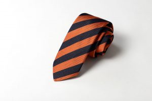 Cravatta - Jacquard Pari Pari – Blu Arancione – COD.011-NY– seta 100% - made in Italy