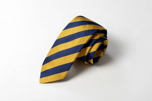 Cravatta - Jacquard Pari Pari – Blu Giallo – COD.382-NY– seta 100% - made in Italy