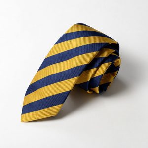 Cravatta - Jacquard Pari Pari – Blu Giallo – COD.382-NY– seta 100% - made in Italy