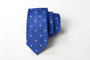 Cravatta - Jacquard Pois grande – Fondo Blu Elettrico – COD.P010-BB – seta 100% - made in Italy