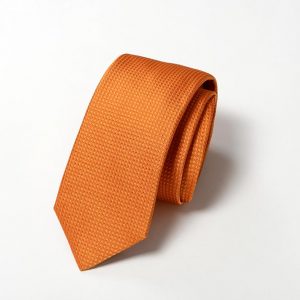 Cravatta – Jacquard - Tinta Unita ¬– Diamantino Arancione – COD.211-CC – seta 100% - made in Italy