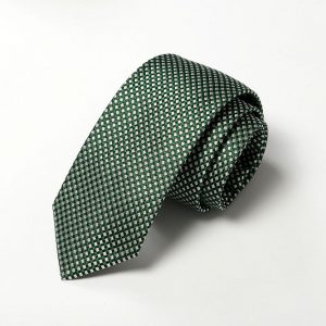 Cravatta - Jacquard Vellutino – Verde Biancoo – COD.585-GA – seta 100% - made in Italy