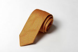 Cravatta - Jacquard Vellutino – Arancione Blu – COD.581-MD – seta 100% - made in Italy