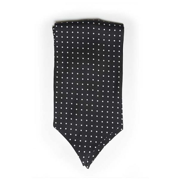 Great British Tie Club Cravatta Uomo A Pois – Nera Con Pois Bianchi, Realizzata A Mano Nel Regno Unito, 142x5 Cm
