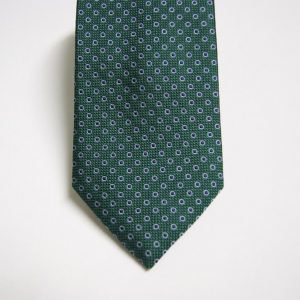 Jacquard Ties – Green background – Classic design - COD.N044 – 100% silk – made in Italy 2