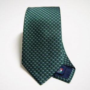 Jacquard Ties – Green background – Classic design - COD.N045 – 100% silk – made in Italy