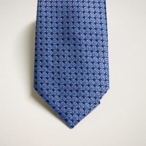 Cravatta – Jacquard ¬– Fondo Azzurro – Disegno Classico - COD.N041 – seta 100% - made in Italy 2