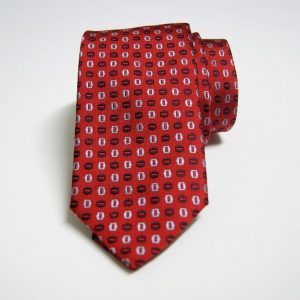Cravatta –- Jacquard ¬– Fondo Rosso – Disegno classico - COD.N035 – seta 100% - made in Italy
