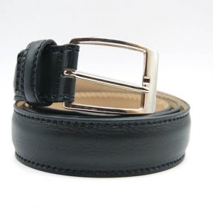 Leather belt black - leather 100% - cm.3,5 - made in Italy - COD.CPN006