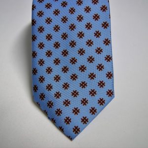 Cravatta – Twill ¬– Fondo Azzurro – Disegno Classico - COD.N048 – seta 100% - made in Italy 2