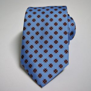 Twill ties - printed silk - classic designs - Light blue background - COD.N048 - 100% SILK - made in Italy