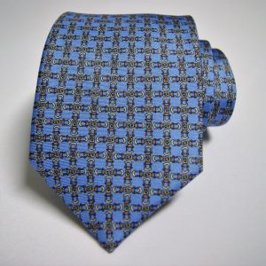 Twill ties - printed silk - classic designs - Light blue background - COD.N049 - 100% SILK - made in Italy