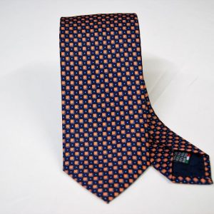 Twill ties - printed silk - classic designs - blue background - COD.N065 - 100% SILK - made in Italy