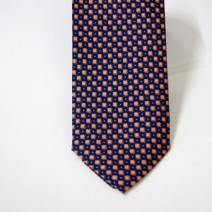 Twill ties - printed silk - classic designs - blue background - COD.N065 - 100% SILK - made in Italy 2