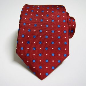 Twill ties - printed silk - classic designs - bordeaux background - COD.N068 - 100% SILK - made in Italy