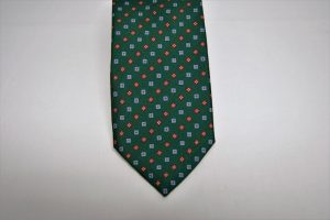 Cravatta Twill - seta stampata - disegno classico - fondo verde - COD.N051 - 100% Seta - made in Italy 2