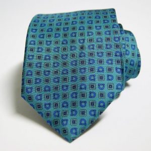 Twill ties - printed silk - classic designs - green background - COD.N053 - 100% SILK - made in Italy