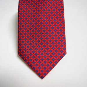 Twill ties - printed silk - classic designs - red background - COD.N059 - 100% SILK - made in Italy 2