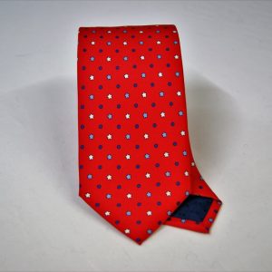 Twill ties - printed silk - classic designs - red background - COD.N060 - 100% SILK - made in Italy
