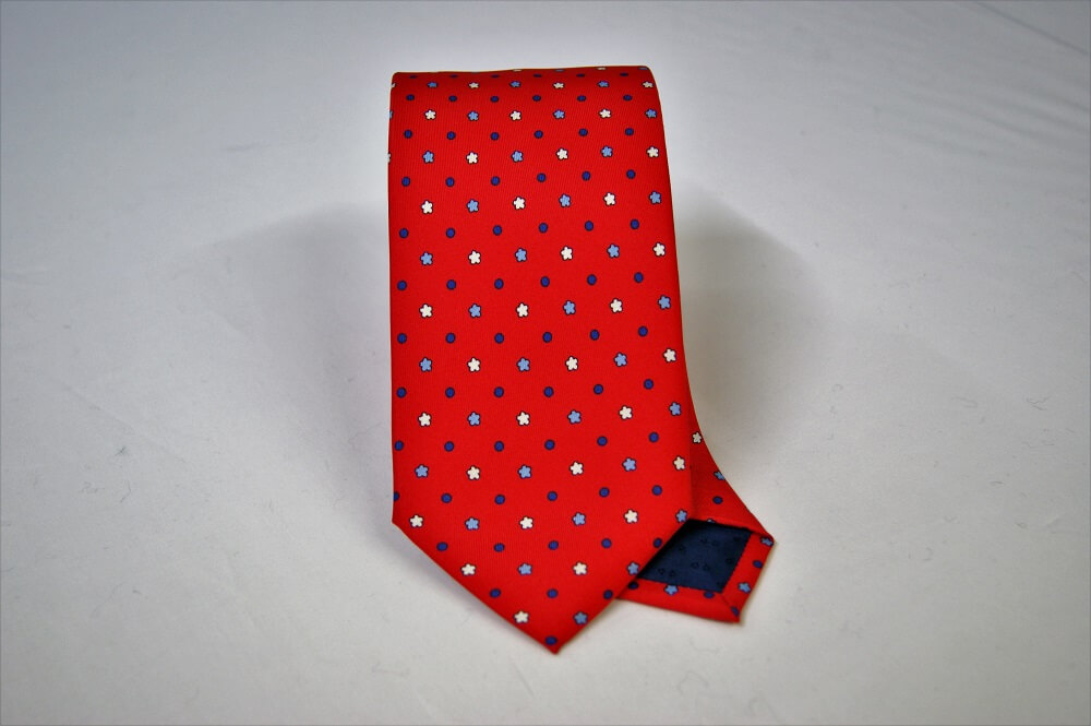 Twill ties printed classic designs red background silk 100% made in ...