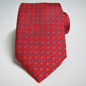 Twill ties - printed silk - classic designs - red background - COD.N061 - 100% SILK - made in Italy