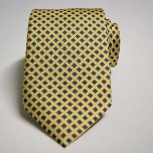 Twill ties - printed silk - classic designs - yellow background - COD.N056 - 100% SILK - made in Italy
