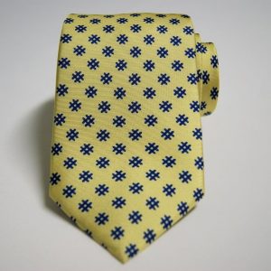 Twill ties - printed silk - classic designs - yellow background - COD.N058 - 100% SILK - made in Italy