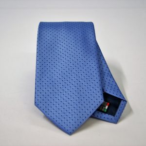 Cravatta Jacquard – punta spillo – azzurro blu – COD.N077 – seta 100% - made in Italy