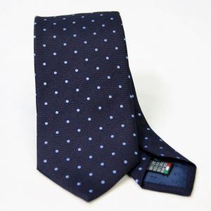 Jacquard ties – pois – blue light blue – COD.N081 – 100% silk – made in Italy