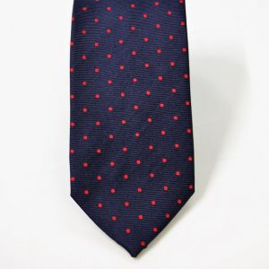 Cravatta Jacquard – pois – blu rosso – COD.N082 – seta 100% - made in Italy 2