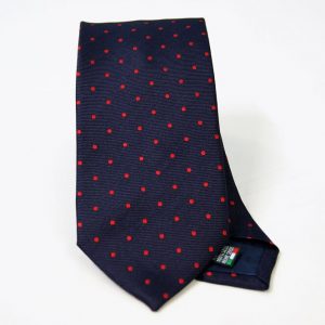 Cravatta Jacquard – pois – blu rosso – COD.N082 – seta 100% - made in Italy