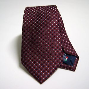 Cravatta – Jacquard cm.7 ¬– Fondo Bordaux – Disegno Classico - COD.ST022 – seta 100% - made in Italy