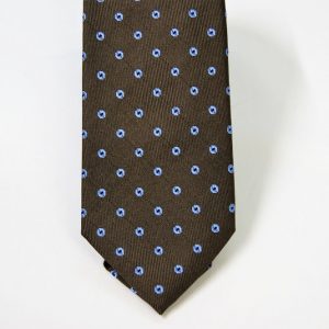 Cravatta Jacquard – cm.7 – marrone azzurro – COD.ST016 – seta 100% - made in Italy 2