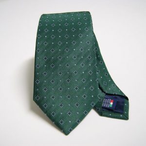Jacquard ties – cm.7 – Green Background – COD.ST011 – 100% silk – made in Italy