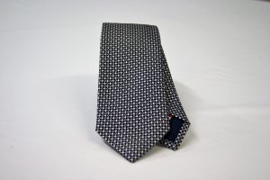 Cravatta Jacquard – cm.7 – blu bianco – COD.ST009 – seta 100% - made in Italy
