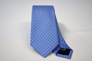 Cravatta Jacquard – cm.7 – azzurro bianco – COD.ST012 – seta 100% - made in Italy