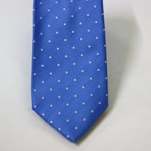 Cravatta Jacquard – pois – azzurro bianco – COD.N083 – seta 100% - made in Italy 2