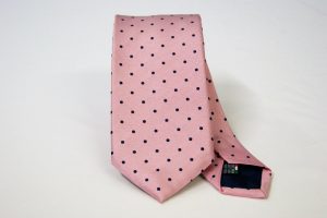 Cravatta Jacquard – pois – rosa blu – COD.N087 – seta 100% - made in Italy