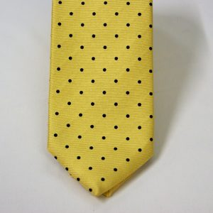 Cravatta Jacquard – pois – giallo blu – COD.N086 – seta 100% - made in Italy 2