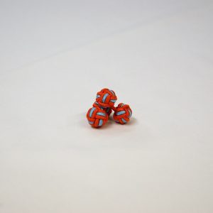 Tie Set Jacquard Pochette - Cotton Cufflinks - orange background - COD.SET003 - 100% silk - made in Italy 2