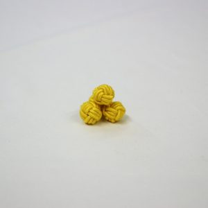 Tie Set Jacquard Pochette - Cotton Cufflinks – yellow background - COD.SET005 - 100% silk - made in Italy 2