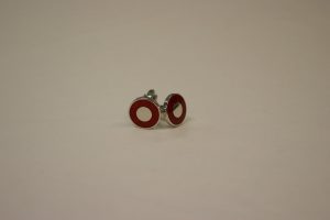 Tie Set Jacquard Pochette - Steel Cufflinks – red background - COD.SET008 - 100% silk - made in Italy 2
