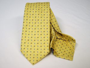 Cravatta Settepieghe - Jacquard – fondo giallo – COD.7P001 – seta 100% - made in Italy