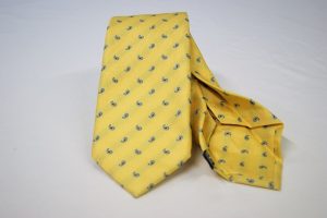 Cravatta Settepieghe - Jacquard – fondo giallo – COD.7P002 – seta 100% - made in Italy