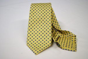Jacquard - Sevenfold tie – Yellow background – COD.7P003 - 100% silk - made in Italy