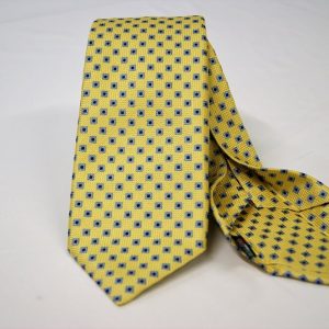 Cravatta Settepieghe - Jacquard – fondo giallo – COD.7P003 – seta 100% - made in Italy