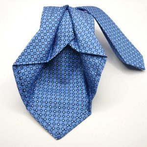 Cravatta-Settepieghe-Fondo Azzurro -Disegno Classico -Made in Italy-Seta 100%-COD.7P004 2