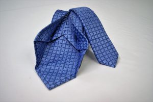 Cravatta Settepieghe - Jacquard – fondo azzurro – COD.7P004 – seta 100% - made in Italy 2