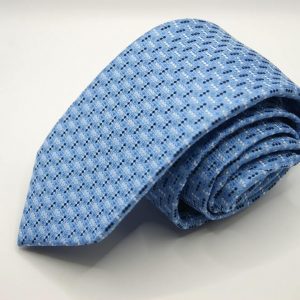 Cravatta-Settepieghe-Fondo Azzurro -Disegno Classico -Made in Italy-Seta 100%-COD.7P006