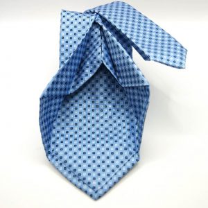 Cravatta-Settepieghe-Fondo Azzurro -Disegno Classico -Made in Italy-Seta 100%-COD.7P007 2
